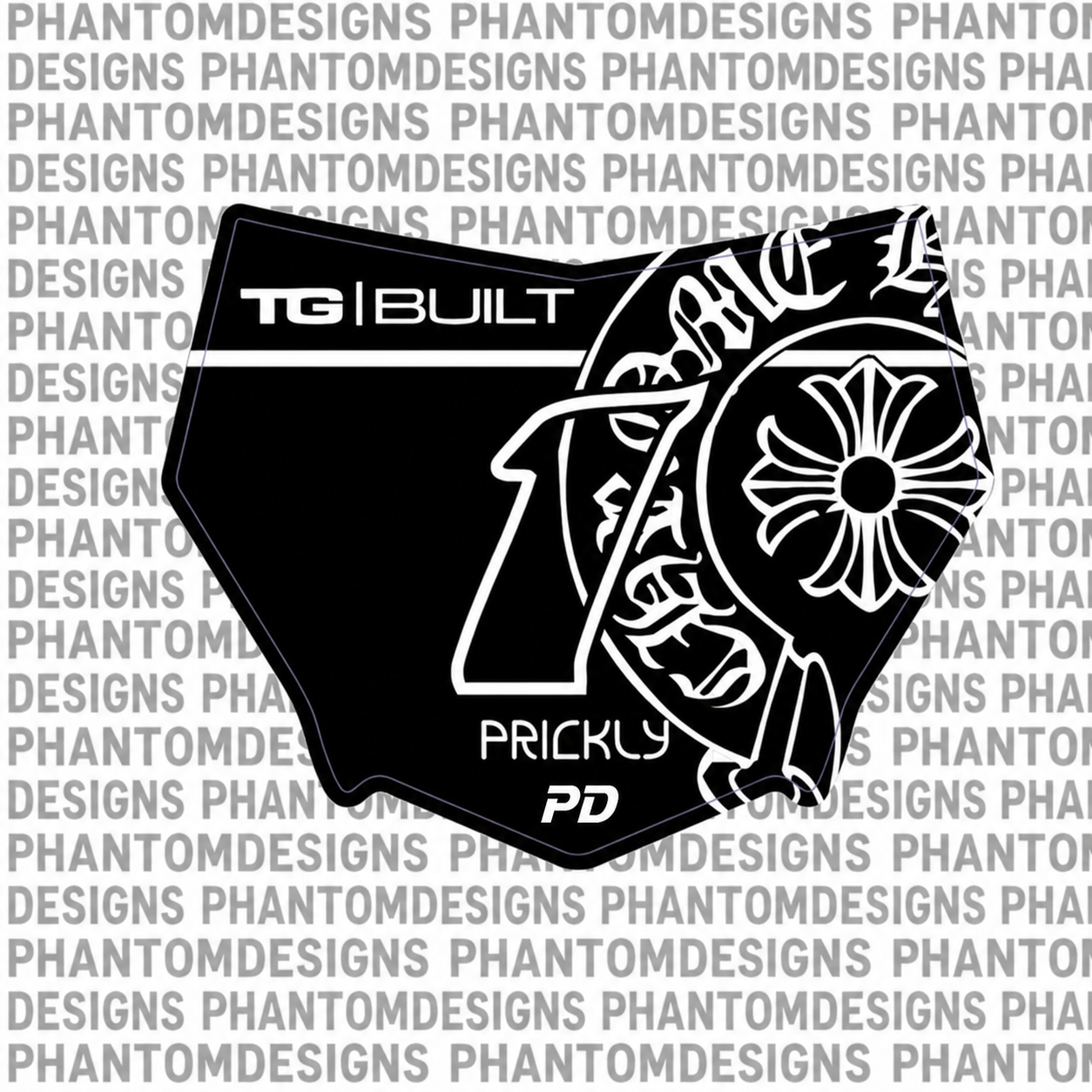 Chrome Hearts MotoCutz Plate Decal